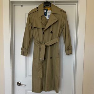 Burberry Tan Double-Breasted Trench Coat with Belt